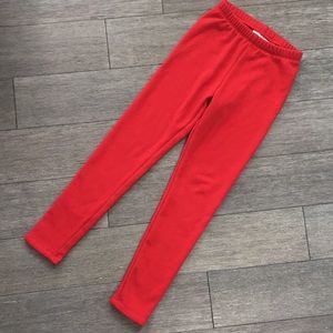 Girls warm red leggings M 7/8